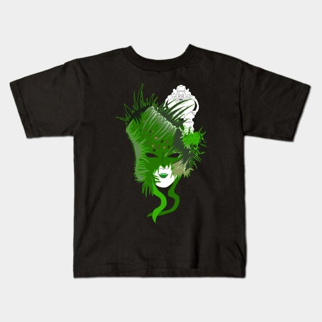 Earth Goddess mask with Itiva Kids T-Shirt by Orchid's Art